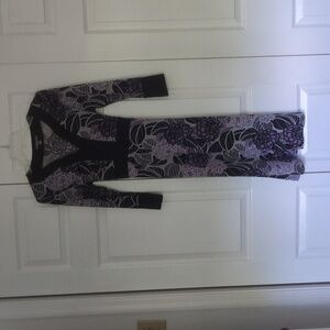 Apt. 9 Black and Purple 3/4 Sleeve Dress